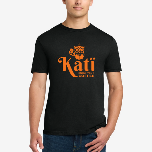 black coffee t-shirt with logo unisex casua